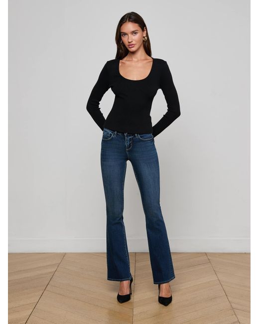 T-Shirt À Encolure Dégagée Scarlet, Noir L'Agence en coloris Black