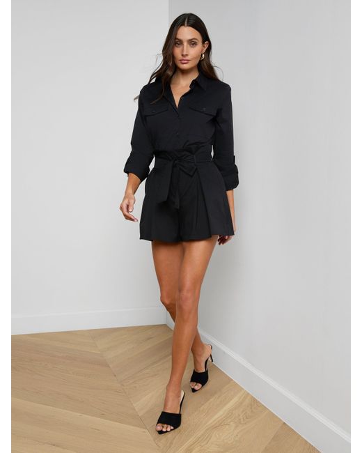 L'Agence Black Damira Poplin Short