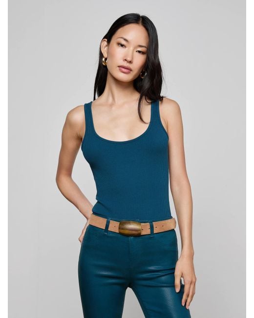 L'Agence Blue Nica Scoopneck Bodysuit