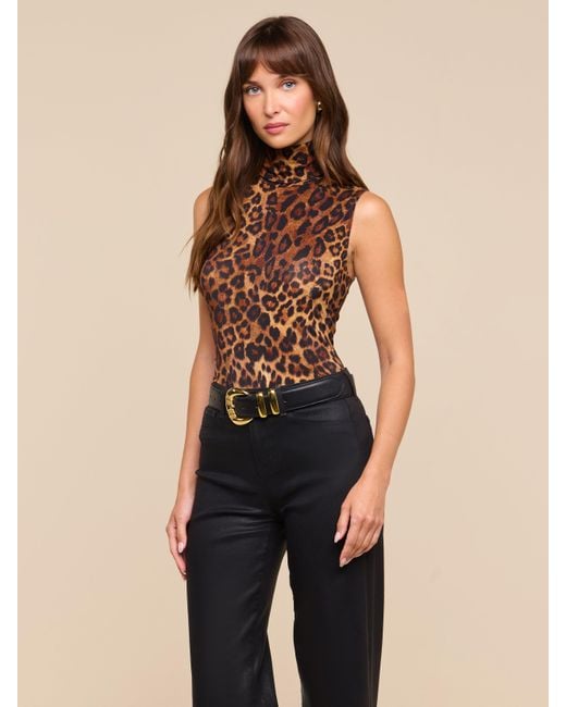 L'Agence Brown Ceci Sleeveless Turtleneck