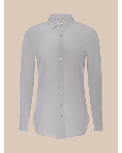L'Agence Blue Babette Silk Blouse Top