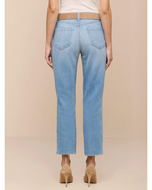 L'Agence Blue Sada Cropped Slim-Leg Jean