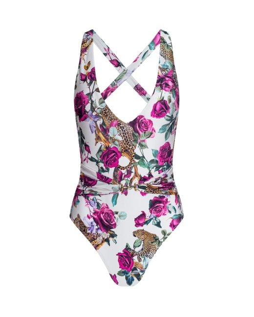 L'Agence Multicolor Lisa Plunge One-Piece Swimsuit