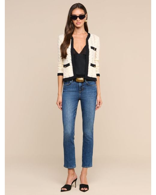L'Agence Natural Zephyra Pointelle Knit Cardigan