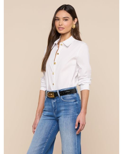 L'Agence Blue Ellery Button-Down Shirt