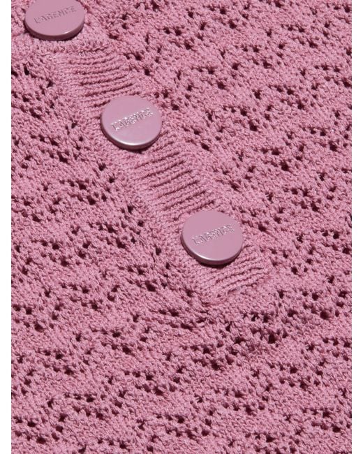 L'Agence Pink 'Agence Carven Pointelle Knit Tank Top