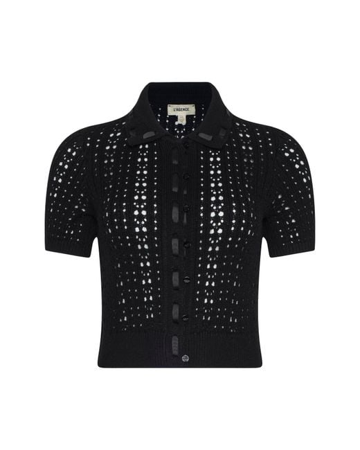 L'Agence Black Ninette Knit Top