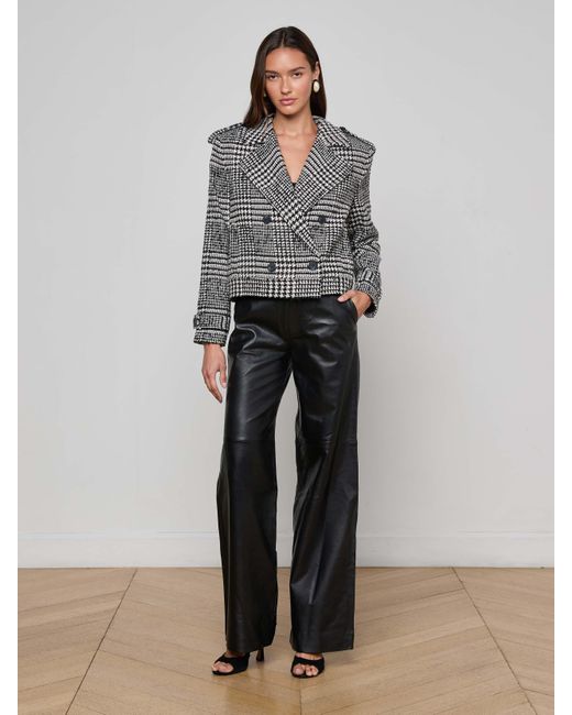 Trench Court Xoey, Noir À Motif Pied-De-Poule Ivoire L'Agence en coloris Gray