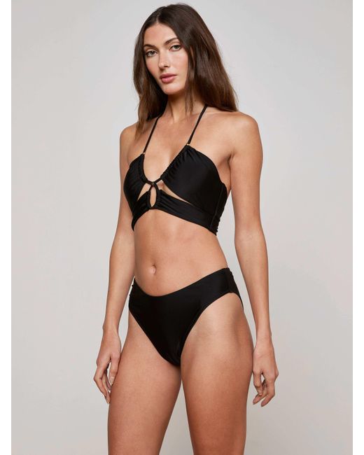 L'Agence Black Sirena Halter Bikini Top