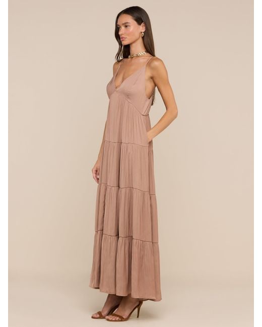 L'Agence Natural Lua Tiered Maxi Dress