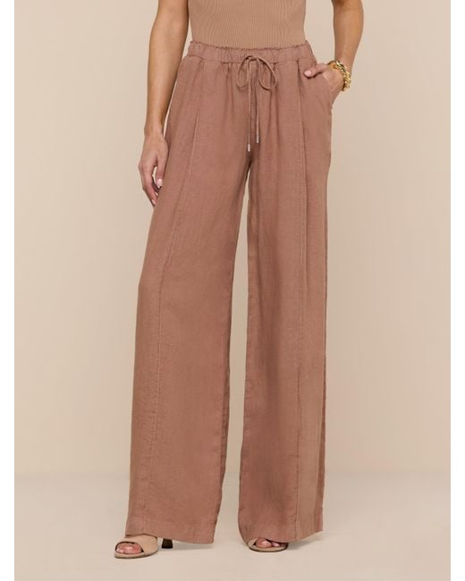 L'Agence Natural Connie Linen Drawstring Trouser