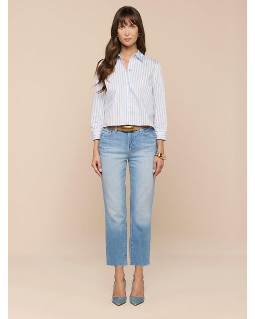 L'Agence Blue Fawn Beach Print Shirt