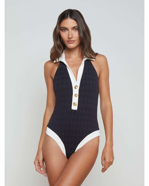 L'Agence White 'Agence Natalya Collared One-Piece