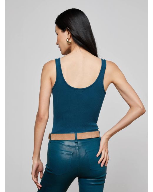 L'Agence Blue Nica Scoopneck Bodysuit