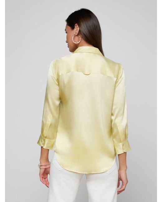 Chemisier En Soie Dani, Sorbet Citron L'Agence en coloris White
