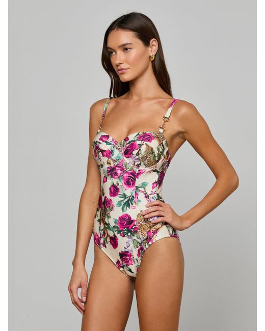 L'Agence Multicolor Amie Bandeau One-Piece Swimsuit