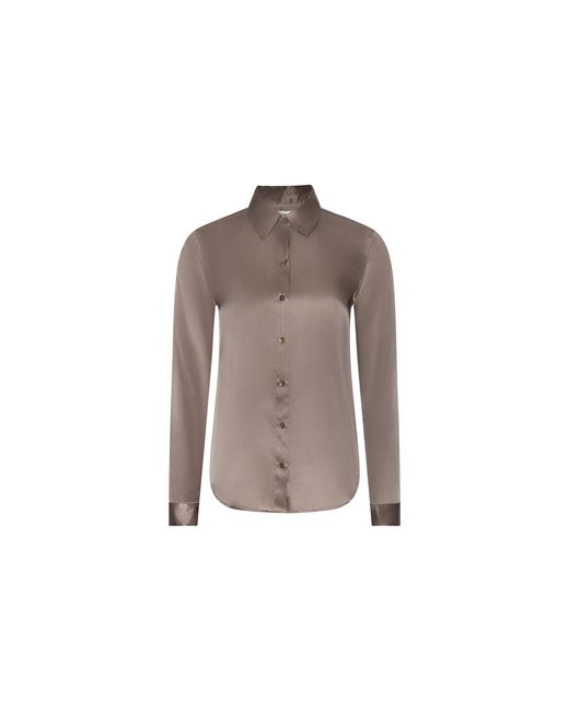 L'Agence Brown Tyler Silk Blouse Top