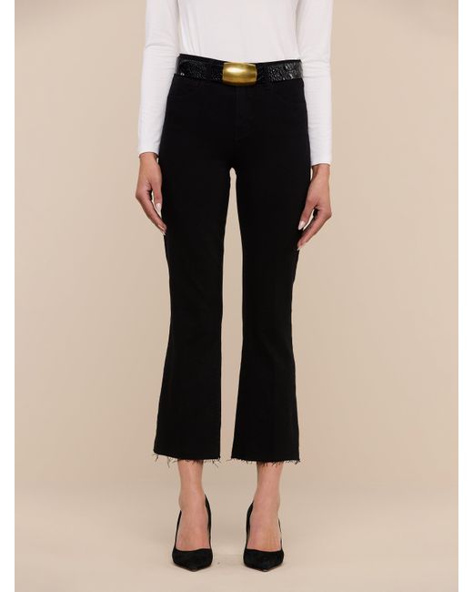 L'Agence White Kendra Cropped Flare Jean