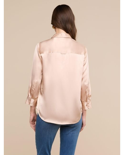 L'Agence Natural Dani Silk Blouse Top