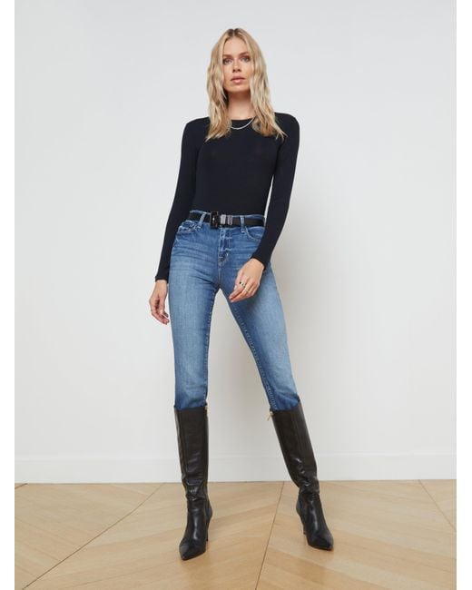 L'Agence Blue Tess Long Sleeve Tee