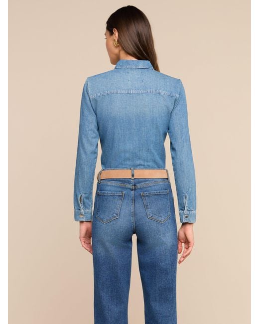 L'Agence Blue Isla Shirt