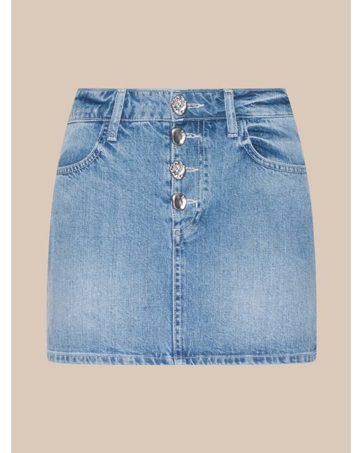 L'Agence Blue Solene Jean Mini Skirt
