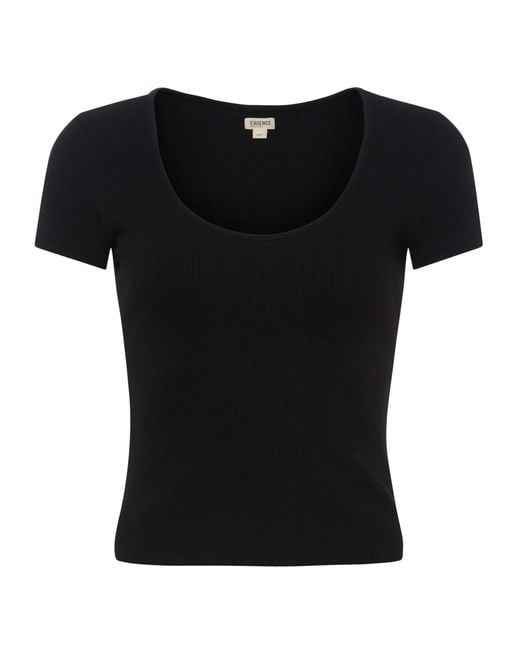 L'Agence Black Brynlee Scoopneck T-Shirt