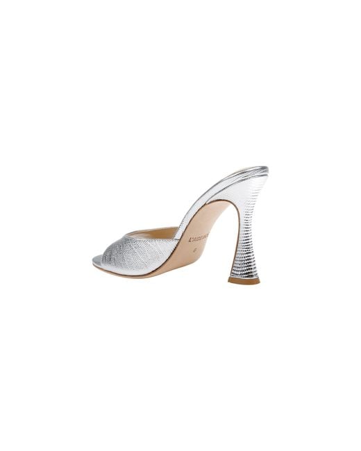 L'Agence White Avery Leather Open-Toe Mule