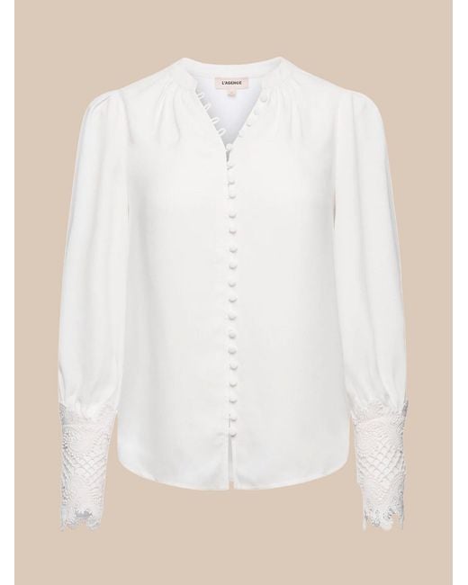 L'Agence White Ava Blouse