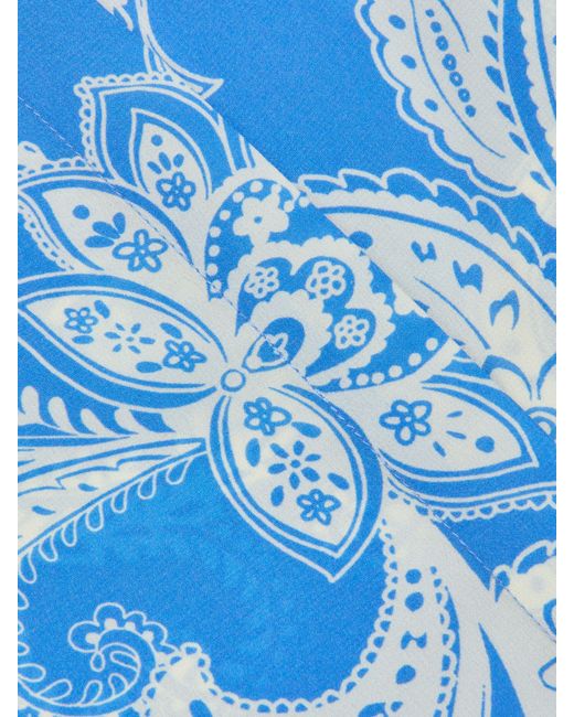 Robe Chemise En Soie Cameron, Bleu Régate Avec Imprimé Cachemire Ivoire À Larges Motifs L'Agence en coloris Blue