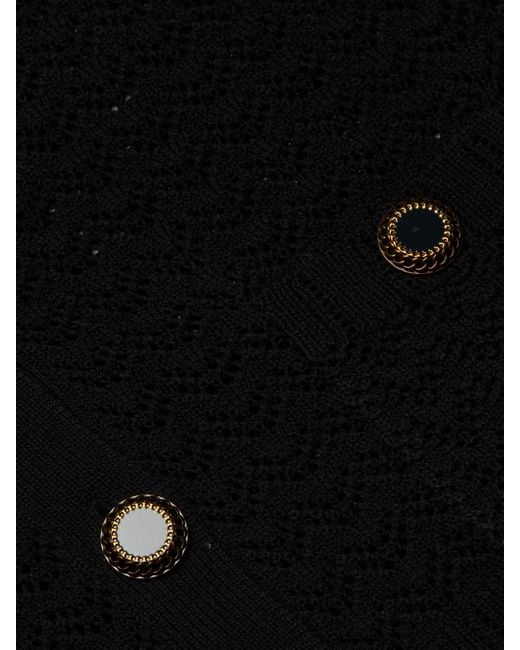 L'Agence Black 'Agence Orla Pointelle Knit Cardigan