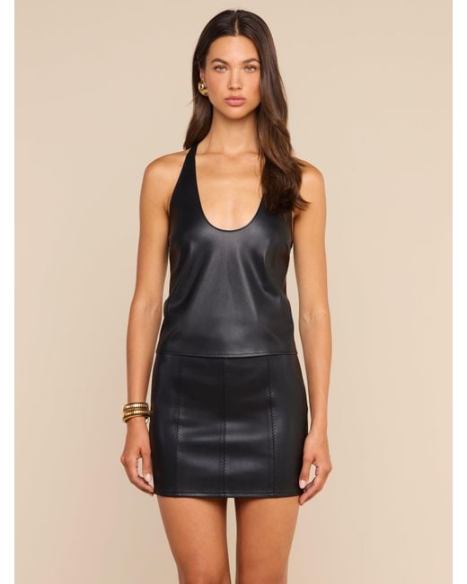 L'Agence Black Tullia Scoopneck Tank Top