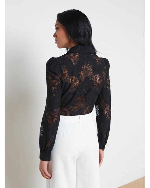 L'Agence Black Jenica Lace Blouse