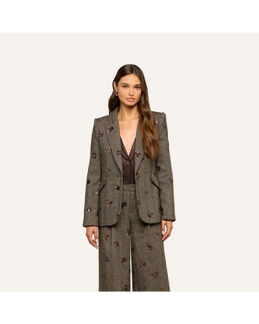 L'Agence Black Chamberlain Sequined Blazer