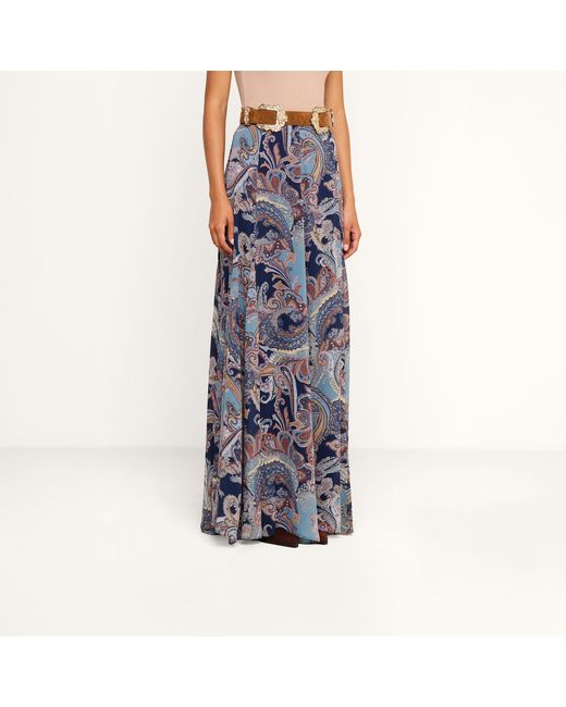 L'Agence Blue Patrica Maxi Skirt