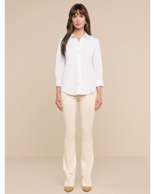 L'Agence White Daniella Cotton-blend Blouse