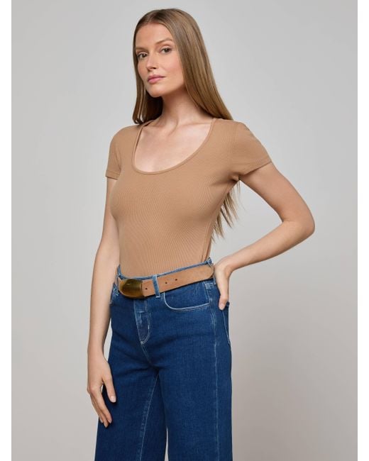 T-Shirt À Encolure Dégagée Brynlee, Cannelle L'Agence en coloris Blue