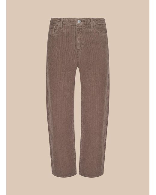 L'Agence Brown Mallis Corduroy Bow-Leg Pants