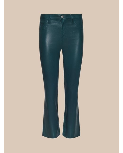 L'Agence Blue Kendra Coated Cropped Flare Jean