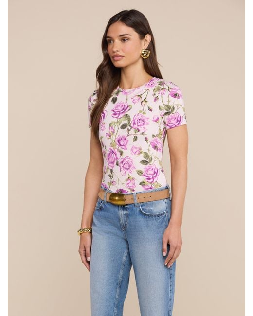 L'Agence Pink Ressi Fitted T-Shirt