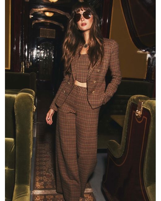 Top Corset Tiffany, Marron À Motif Pied-De-Poule Multicolore L'Agence en coloris Brown