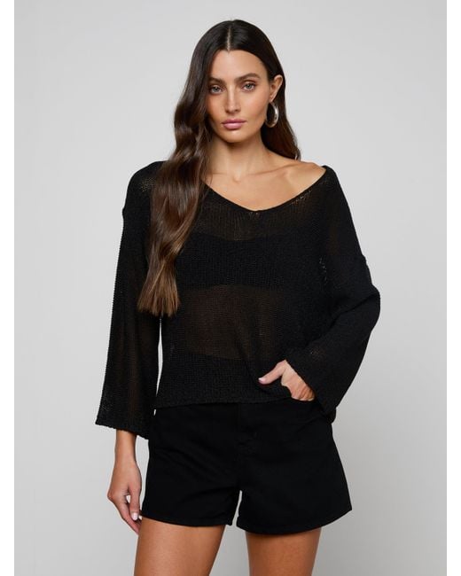 L'Agence Black Ethan Knit Pullover