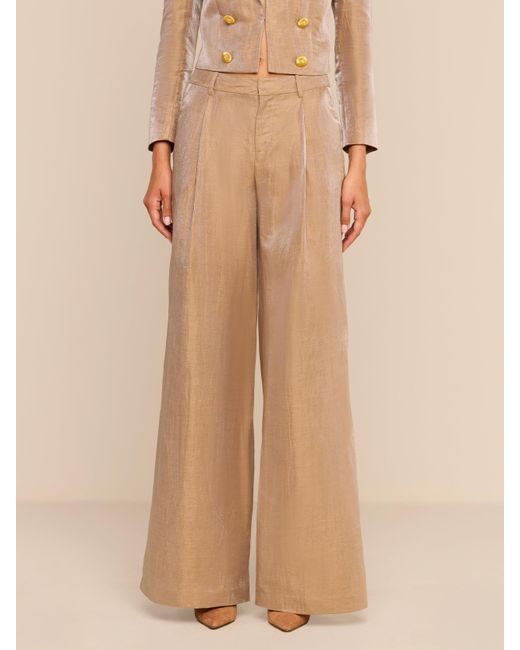 L'Agence Natural Allanah Linen-Blend Trouser