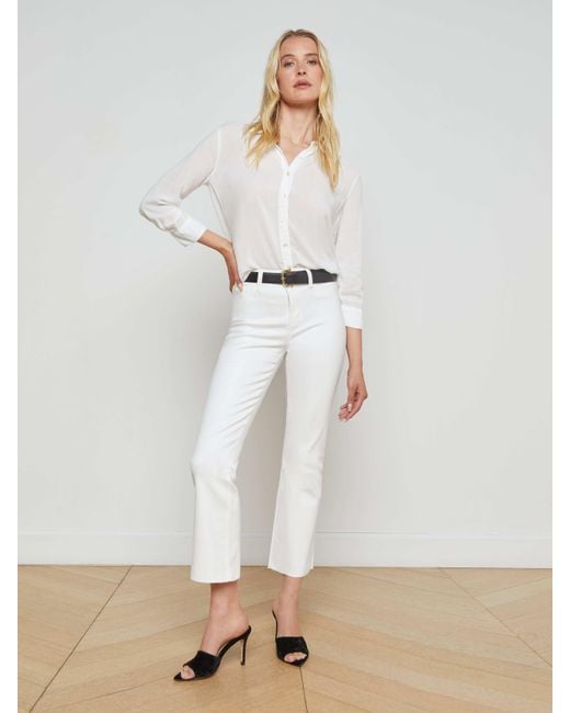 L'Agence White Marlene Blouse Top
