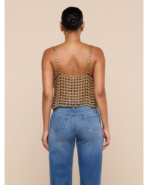 L'Agence Blue Joanette Embellished Tank Top