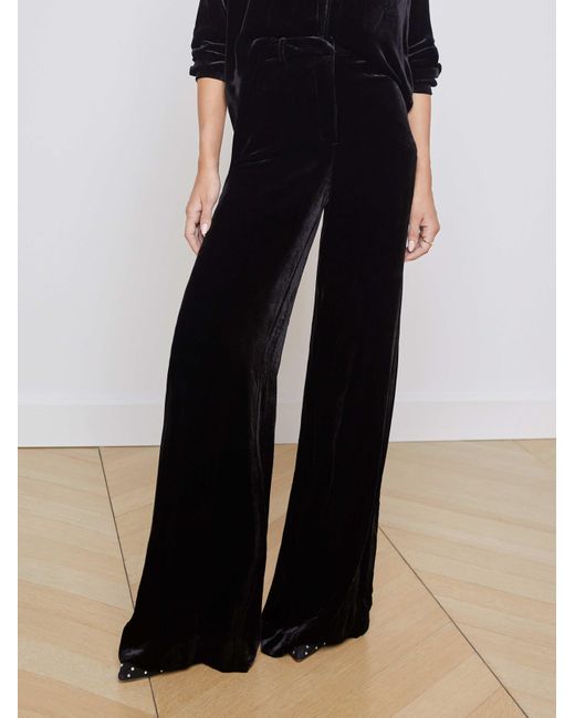 Pantalon En Velours Pilar En Noir L'Agence en coloris Blue