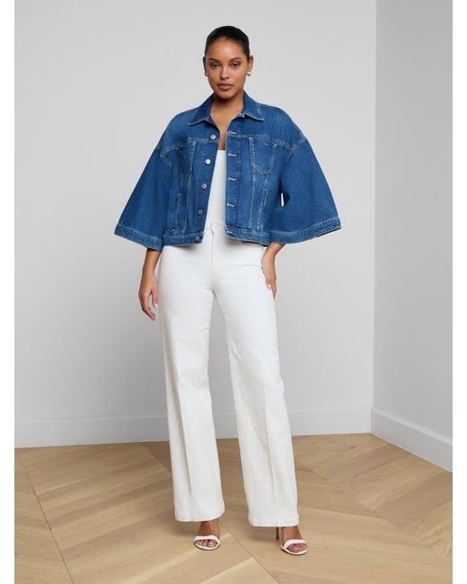 L'Agence Blue Silas Cape Jacket