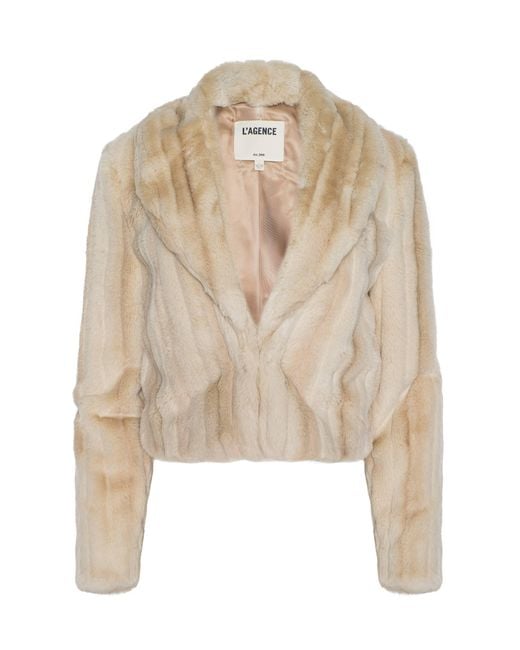 Veste En Fourrure Synthétique Davy, Fourrure À Rayures Latte L'Agence en coloris Natural