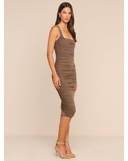 L'Agence Natural Anya Shirred Dress