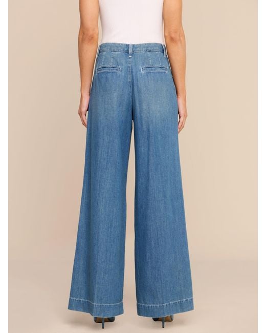 L'Agence Blue Jayani Pleated Wide-Leg Jean
